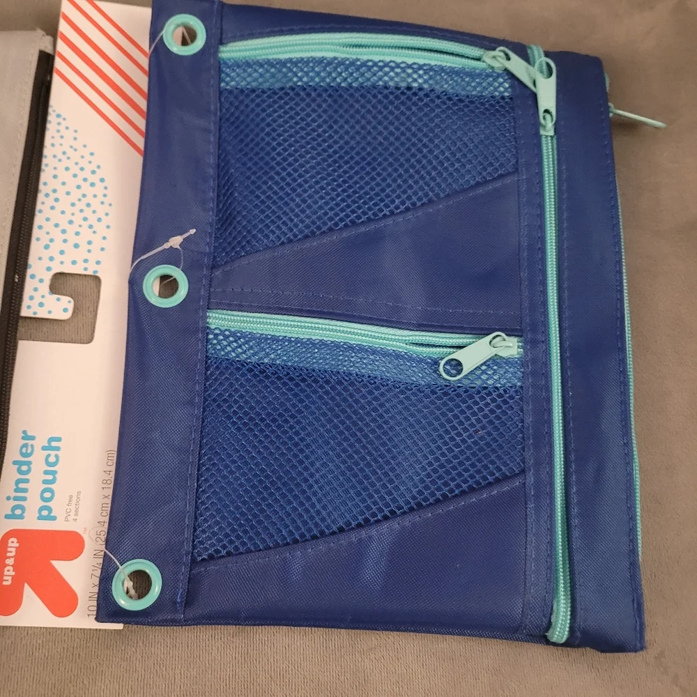2 Set Up&up, Gray and Blue Binder Pouches
